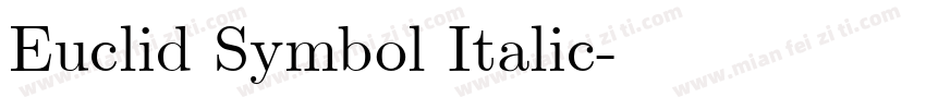 Euclid Symbol Italic字体转换